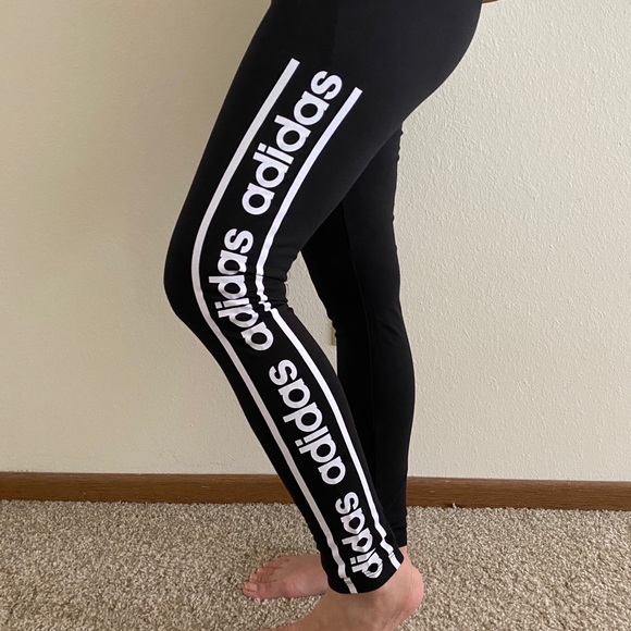 adidas leggings with logo on side